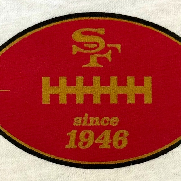 🏈 NWT New San Francisco 49ers White Red Slub Long Sleeve Medium M Football Bay - Picture 4 of 4